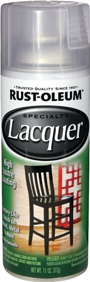 Rust-Oleum SPECIALTY 1906830 Lacquer Spray Paint, Gloss, Liquid, Clear, 11 oz, Aerosol Can