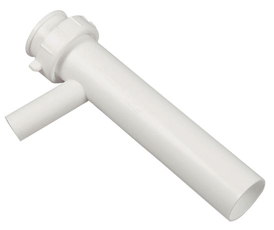 Danco 94023 Tailpiece, 1-1/2 in, 8 in L, Direct-Connect, 5/8 in Branch, Plastic, White