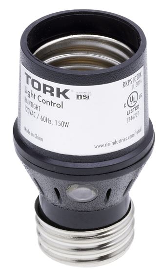 Tork RKP Series RKPS102BK Photocontrol Socket Adapter, 150/75 W, Black