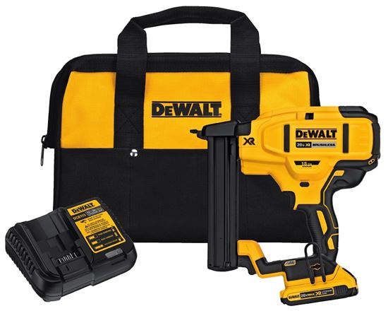 DeWALT DCN681D1 Stapler Kit, Battery Included, 20 V, 2 Ah, 1/4 in W Crown, 1/2 to 1-1/2 in L Leg, Narrow Crown Staple