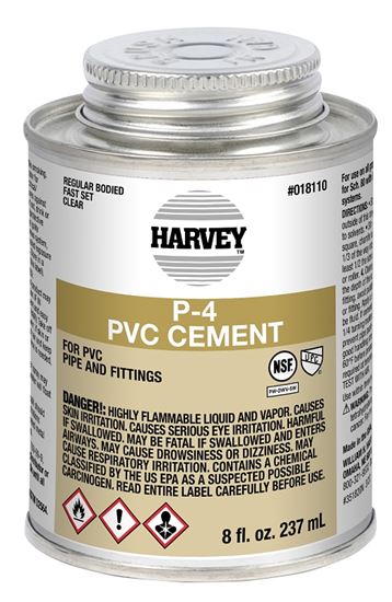 Harvey 018110-24 Solvent Cement, 8 oz Can, Liquid, Clear