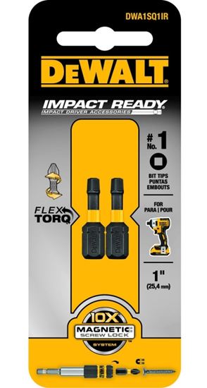 DeWALT DWA1SQ1IR Insert Bit, #1 Drive, Square Drive, 1/4 in Shank, Hex Shank, 1 in L, S2 Modified Steel