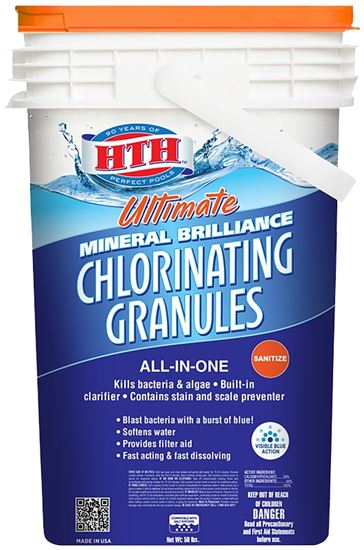 HTH Ultimate Mineral Brilliance 22009 Chlorinating Granule, Powder, Chlorine-Like, 50 lb