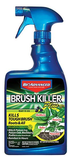 BioAdvanced 704630D Ready-To-Use Brush Killer Plus, Liquid, Colorless to Light Yellow, 24 oz Bottle