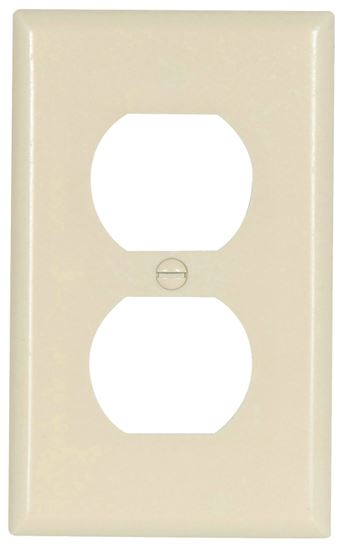 Eaton Wiring Devices 2132LA-BOX Receptacle Wallplate, 4-1/2 in L, 2-3/4 in W, 1 -Gang, Thermoset, Light Almond