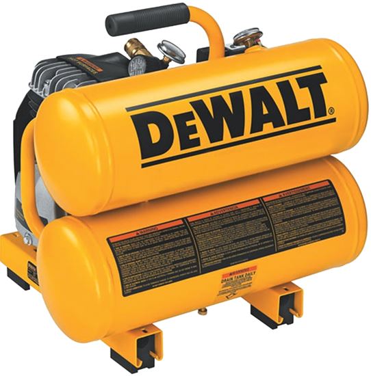 DeWALT D55153 Electric Hand Carry Air Compressor, Tool Only, 4 gal Tank, 1.1 hp, 120 VAC, 125 psi Pressure, 1 -Stage