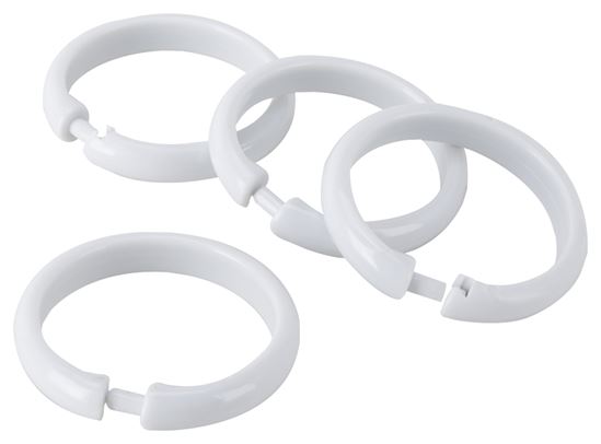 Simple Spaces SD-ORING-W3L Shower Curtain Ring, Plastic, white, 1 cm W, 2-3/8 in H