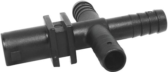 Green Leaf Y8231017 Dry Boom Nozzle Body Cross, 3/4 in, Quick x Hose Barb, 7 psi Pressure, EPDM Rubber