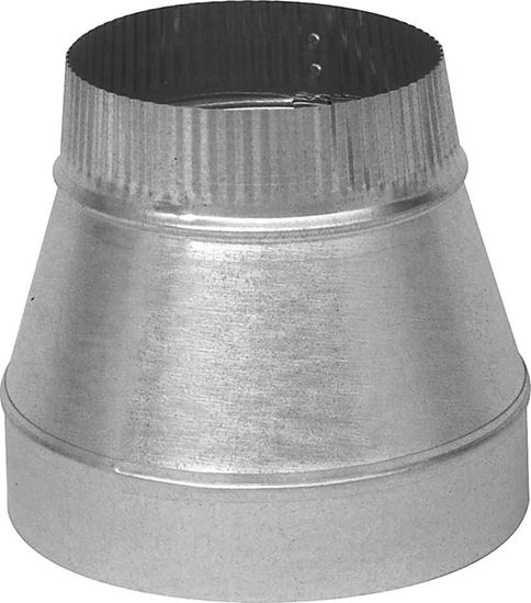 Imperial GV0808-A Short Duct Reducer, 6 in L, 30 Gauge, Galvanized Steel