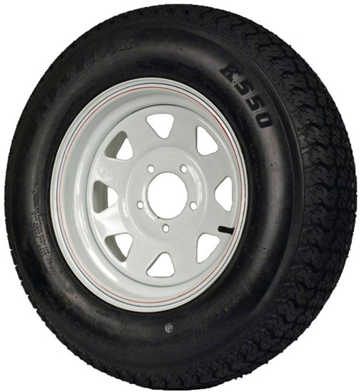 MARTIN Wheel DM205D5C-5CT/CI Trailer Tire, 1820 lb Withstand, 4-1/2 in Dia Bolt Circle