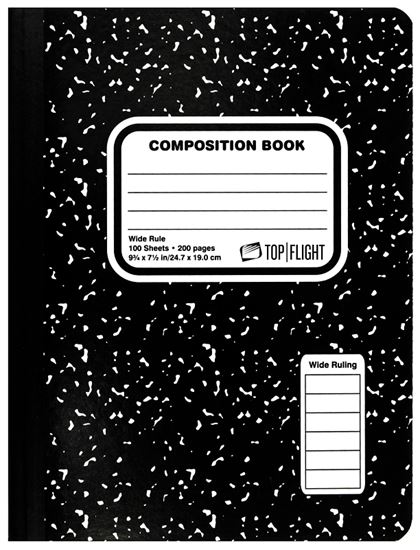 Top Flight MB100 Series 4511923 Marbled Composition Book, 100-Sheet, Sewn Binding, Pack of 6