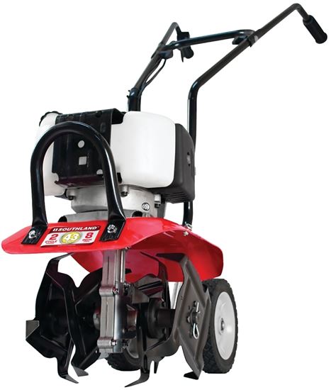 Southland SVC43 Powered Cultivator, Unleaded Gas, 43 cc Engine Displacement, 2-Cycle Engine, 5 in Max Tilling D