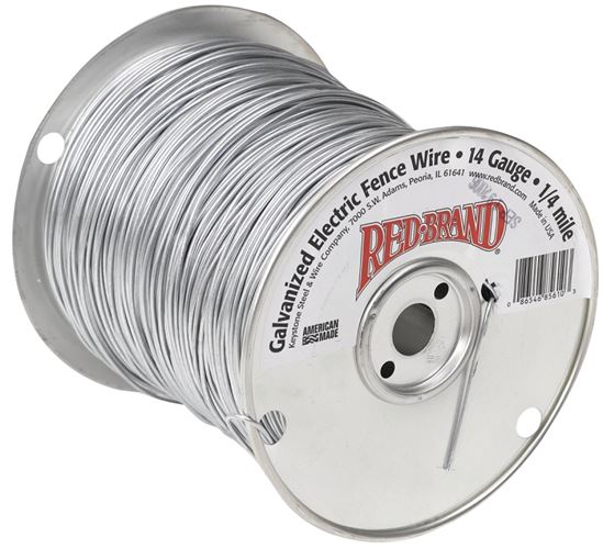 Red Brand 85610 Electric Fence Wire, 14 ga Wire, Steel Conductor, 1/4 mile L