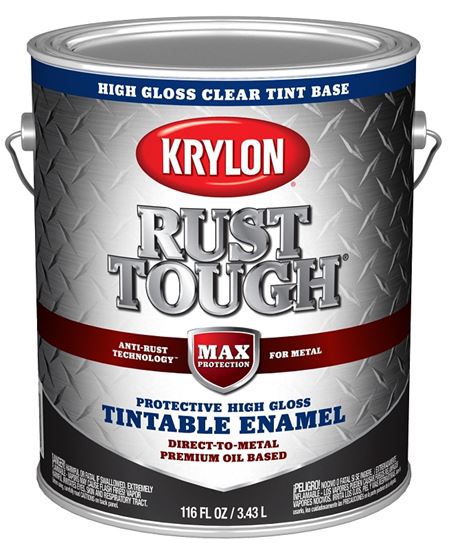 Krylon Rust Tough K09750008 Enamel Paint, Gloss Sheen, Clear, 1 gal, 400 sq-ft/gal Coverage Area, Pack of 4