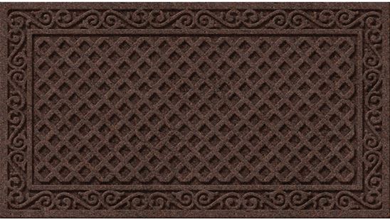 Apache Mills Textures AP883-1403F Door Mat, 30 in L, 18 in W, Iron Lattice Pattern, Plastic Surface, Walnut