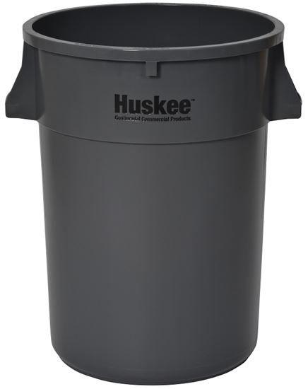 Continental Commercial 4444GY Trash Receptacle, 44 gal, Plastic, Gray