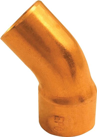 Elkhart Products 31212 Street Pipe Elbow, 1-1/4 in, Sweat x FTG, 45 deg Angle, Copper