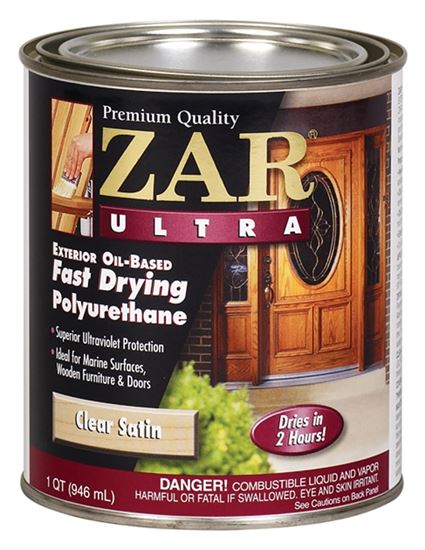 ZAR 34112 Exterior Polyurethane, Liquid, Amber, 1 qt, Can, Pack of 4