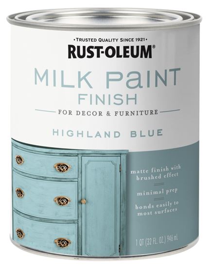 Rust-Oleum 331050 Milk Paint, Matte, Highland Blue, 1 qt, Can