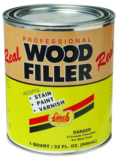 Leech Adhesives LWF-70-6 Wood Filler, Liquid, Solvent, Natural, 1 qt Can