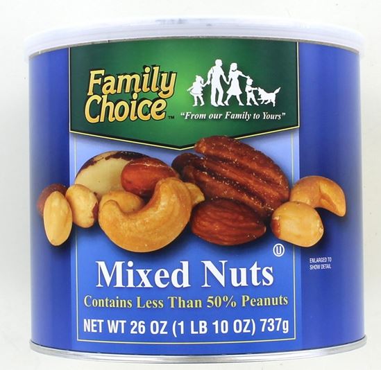 Family Choice 828 Mixed Nut, 26 oz Can, Pack of 6