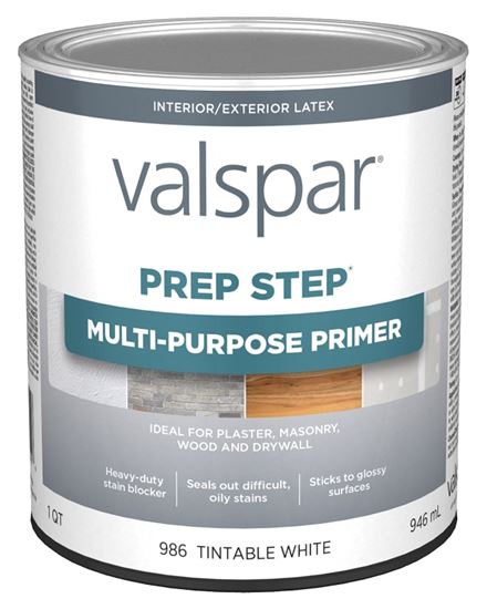 Valspar Prep Step 986 Series 044.0000986.005 Multi-Purpose Primer, Tintable White, 1 qt, Pack of 4