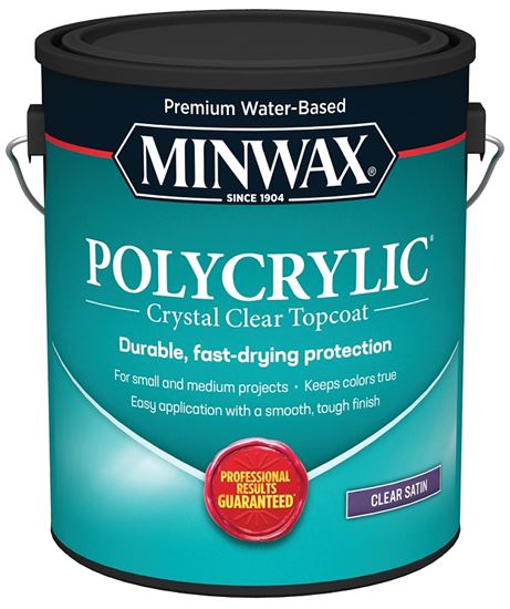 Minwax Polycrylic 13333000 Waterbased Polyurethane, Liquid, Crystal Clear, 1 gal, Can, Pack of 2