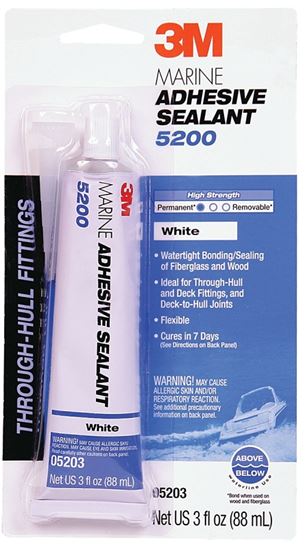 3M 5203 Marine Adhesive Sealant, Paste, White, 3 oz Tube