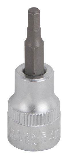 Vulcan Hex Bit Socket, Chrome, 4 mm, 3/8 in Drive, 1-7/8 in OAL