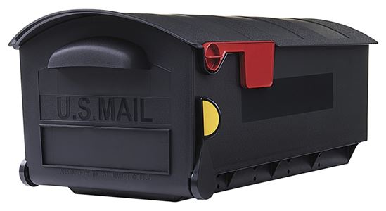 Gibraltar Mailboxes Patriot Series GMB515B01 Rural Mailbox, 1200 cu-in Capacity, Plastic, 12.4 in W, 21.3 in D, Black