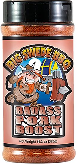 Big Swede BBQ OW74510 Bad Ass Pork Boost Rub, 11.3 oz, Bottle