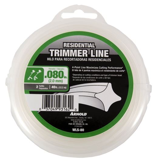 ARNOLD WLS-80 Trimmer Line, 0.080 in Dia, 40 ft L, Nylon