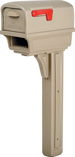 Gibraltar Mailboxes Gentry Series GGC1M0000 Mailbox Post Combo, 1000 cu-in Mailbox, Plastic Mailbox, Plastic Post, Mocha