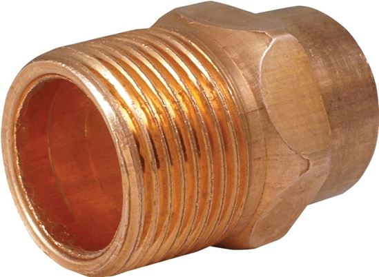 Elkhart Products 80310CP Pipe Adapter, 1/2 in, Sweat x MIP, Copper