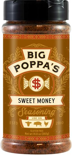 Big Poppa's OW86400-C BBQ Rub, Sweet Money Flavor, 14 oz Shaker