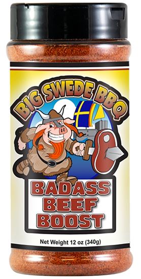 Big Swede BBQ OW74500 Bad Ass Beef Boost Rub, 12 oz, Bottle