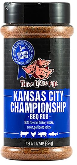 Three Little Pigs OW85171 BBQ Rub, Hickory Smoke, 12.5 oz, Bottle