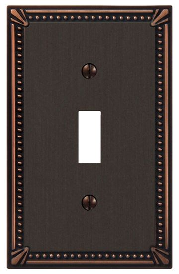 AmerTac 74TDB Switch Wallplate, 1 -Gang, Metal, Aged Bronze, Pack of 4