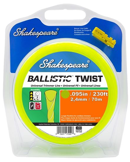 Shakespeare Ballistic 17249 Trimmer Twist Line, 0.095 in Dia, 230 ft L