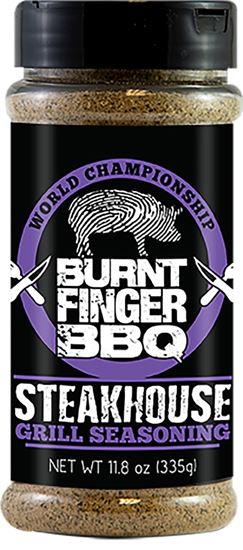 Burnt Finger Bbq OW85575 BBQ Rub, Steakhouse, 11.8 oz, Bottle