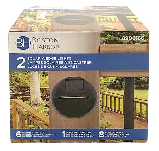 Boston Harbor Solar Light, Ni-Mh Battery, AAA Battery, 1-Lamp, Plastic Fixture, Black, Battery Included: Yes