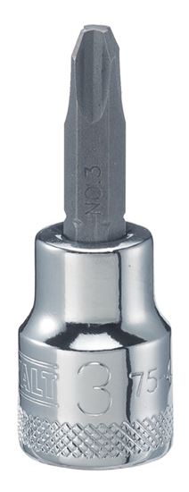 DeWALT DWMT75448OSP Phillips Screwdriver Bit Socket, #3 Tip, 3/8 in Drive, Chrome Vanadium, Polished Chrome Vanadium