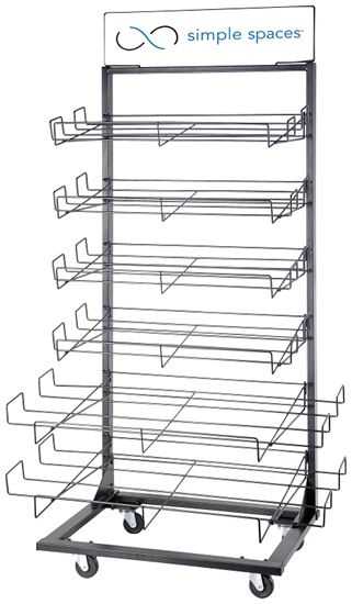 Simple Spaces RK-A01 Door Mat Display Stand, 220 lb, 40-1/2 in OAW, 28-1/2 in OAD, 75-1/4 in OAH, 6-Shelf, Metal