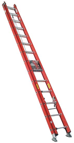 Werner D6224-2 Extension Ladder, 23 ft H Reach, 300 lb, Fiberglass