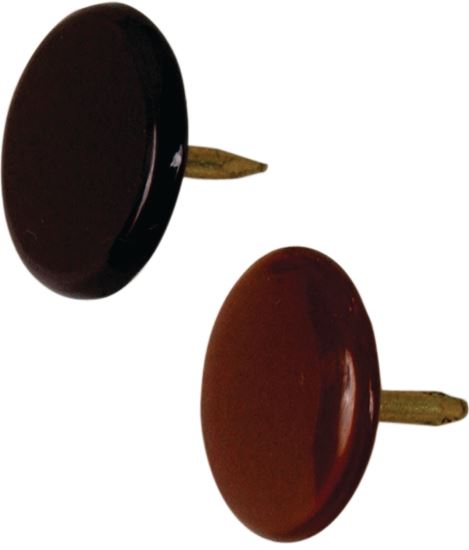 Hillman 122679 Thumb Tack, 15/64 in Shank, Metal, Painted, Brown, Flat Head, Sharp Point, Pack of 6