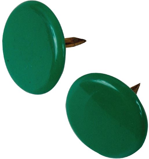 Hillman 122675 Thumb Tack, 15/64 in Shank, Steel, Painted, Green, Cap Head, Sharp Point, Pack of 6