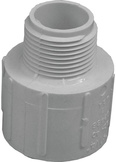 IPEX 435618 Pipe Adapter, 1-1/4 x 1 in, Slip x MPT, PVC, White, SCH 40 Schedule, 370 psi Pressure