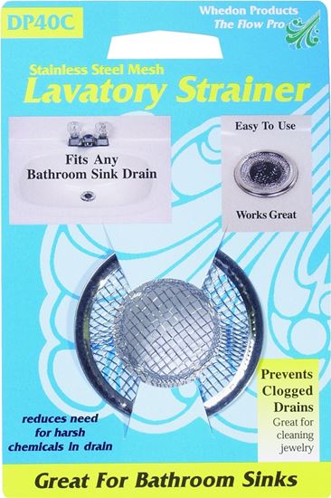 Whedon DP40C Lavatory Strainer with Ring, 2-1/4 in Dia, Stainless Steel, For: Lavatory Sink Drains