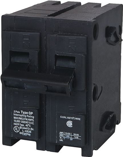 Siemens Q2100 Circuit Breaker, Mini, 100 A, 2 -Pole, 120/240 V, Fixed Trip, Plug Mounting