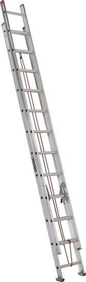 Louisville L-2324-24 Extension Ladder, 286 in H Reach, 200 lb, 1-1/2 in D Step, Aluminum